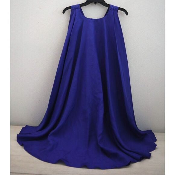 Trina Turk 2103630 Women Sz 6 Lapis Blue Embellished Romani Cape Silk Dress - Picture 2 of 14